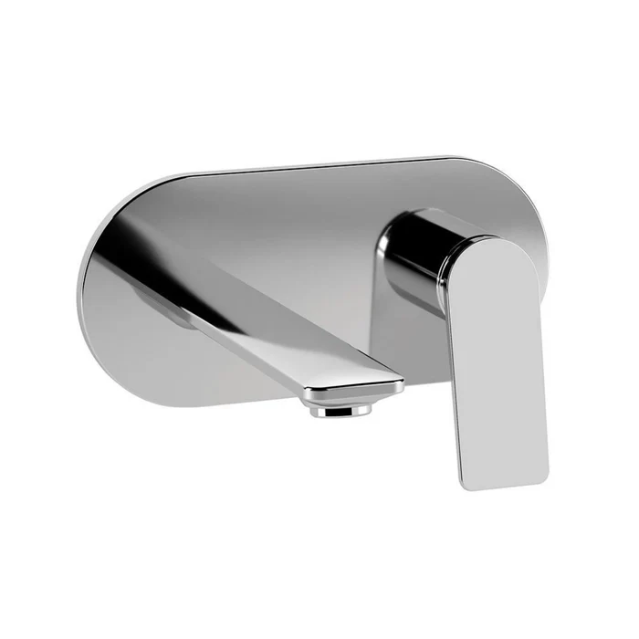 Chrome finish bathroom fixture with modern design.